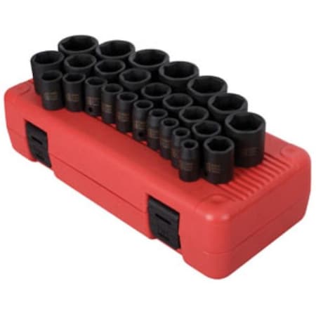 Gourmetgalley 0.5 in. Drive Metric Impact Socket Set - 26 Piece GO3652219